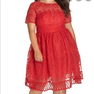 Plus size red lace dress worn once
